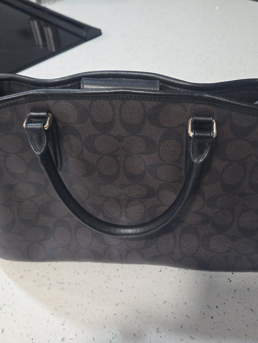 Coach Brown Signature Canvas Satchel - Picture 2 of 10